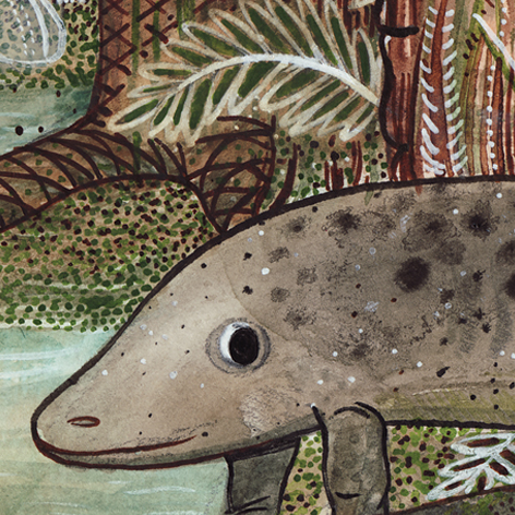 <b>Cramlington in The Carboniferous Period</b> - Ink and Watercolours